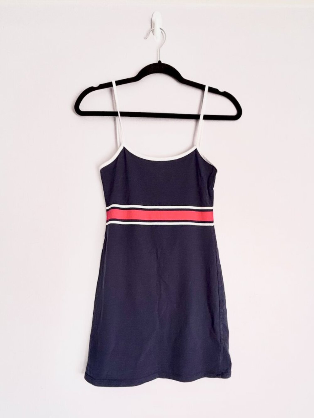 John Galt Navy Contrast Trim Stripe Waist Cami Mini Dress Y2K Sz. OS
